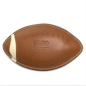 Vintage Coach Football Paperweight Leather Desktop